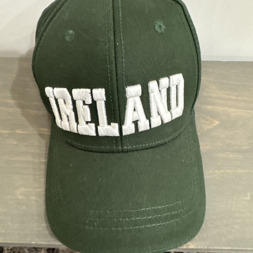 Green Baseball Cap Ireland Embroidered Hat Brass Adjustable Strap